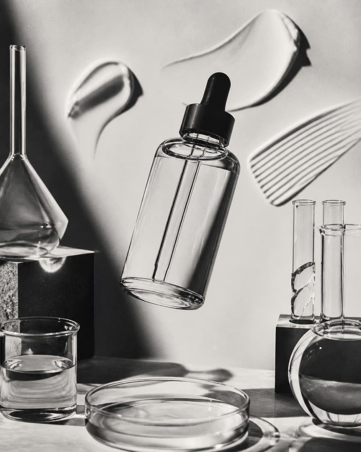 Luxury cosmetic product development still life